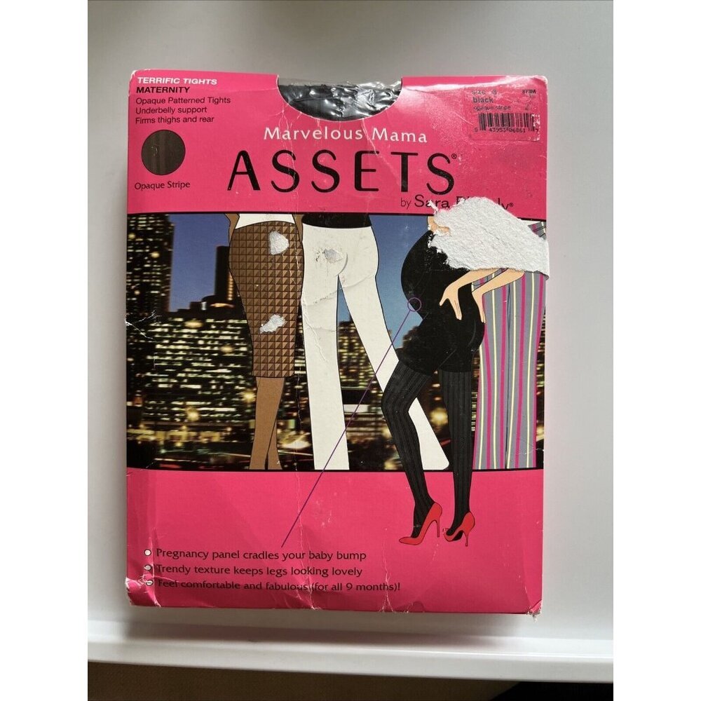 New Spanx Marvelous Mama Assets Shaping Tights in Opaque Stripe Size 3 Maternity